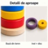 Turn educativ din lemn cu inele și discuri colorate