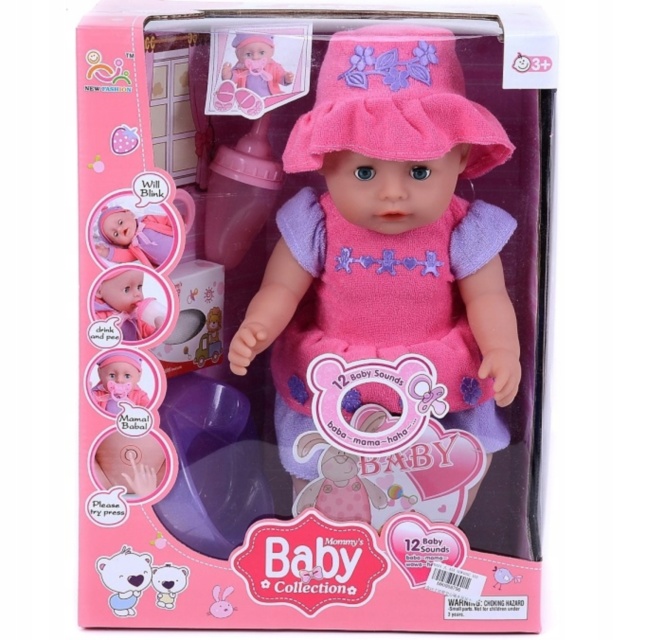 Bebelușul  la Oliță  Interactiv, cu 12 Sunete Realiste,Pampers, Oliță, Suzetă și Biberon