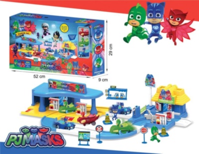 Set Parcare și Stație Peco Eroii în Pijamale cu 3 Mașinuțe | image