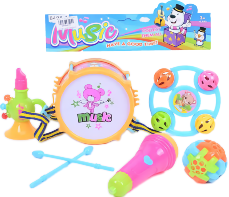 Tobă cu Trompetă, Microfon, Zornăitoare și Minge Puzzle