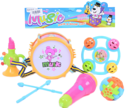 Tobă cu Trompetă, Microfon, Zornăitoare și Minge Puzzle | image