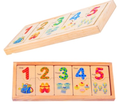 Puzzle de Asociere de Lemn, cu Cifre de la 1 la 10 | image