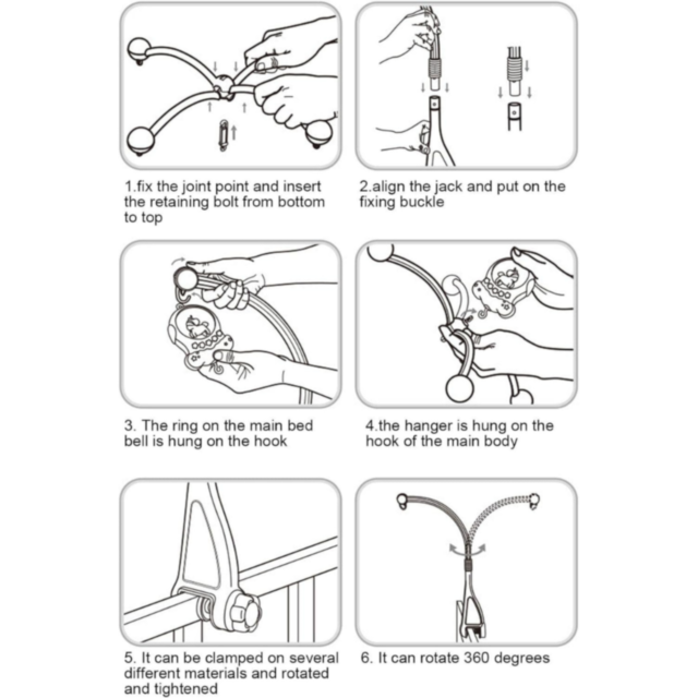 Carusel Muzical pentru Pătuț cu Lumină de Veghe și Jucării Detasabile