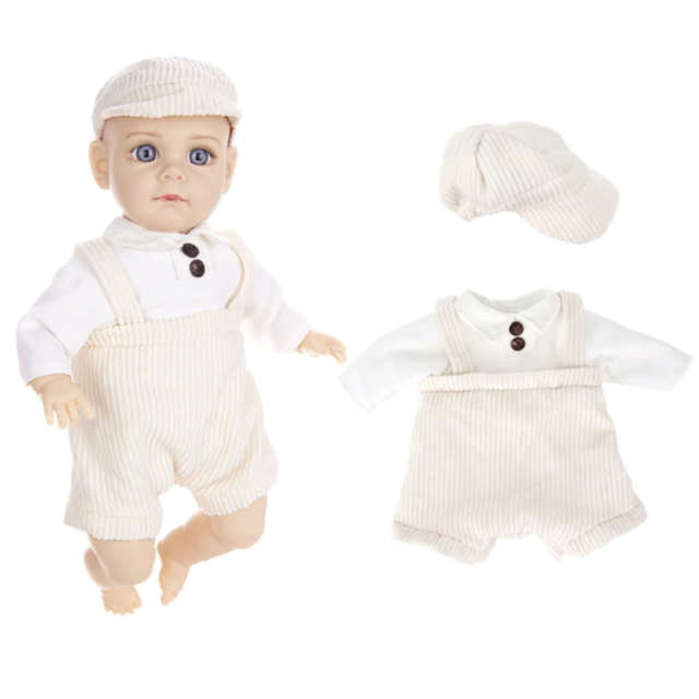 Păpușă Reborn Băiețel cu Corp Moale și Ținută Tricotată – 35 cm