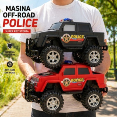 Mașină Off-Road Poliție Mare cu Inerție și Roți Mari (culoare aleatorie) | image