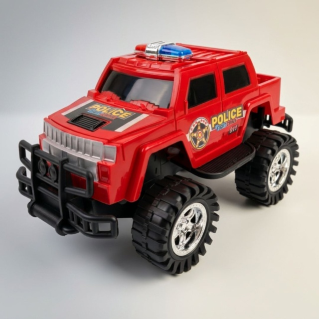 Mașină Off-Road Poliție Mare cu Inerție și Roți Mari (culoare aleatorie)