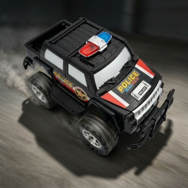 Mașină Off-Road Poliție Mare cu Inerție și Roți Mari (culoare aleatorie)