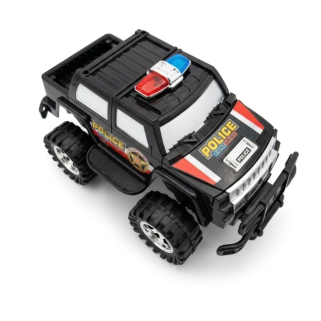 Mașină Off-Road Poliție Mare cu Inerție și Roți Mari (culoare aleatorie)