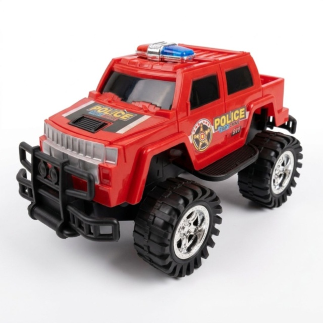 Mașină Off-Road Poliție Mare cu Inerție și Roți Mari (culoare aleatorie)