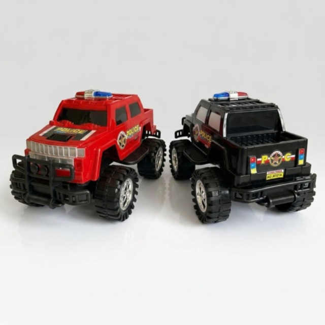 Mașină Off-Road Poliție Mare cu Inerție și Roți Mari (culoare aleatorie)