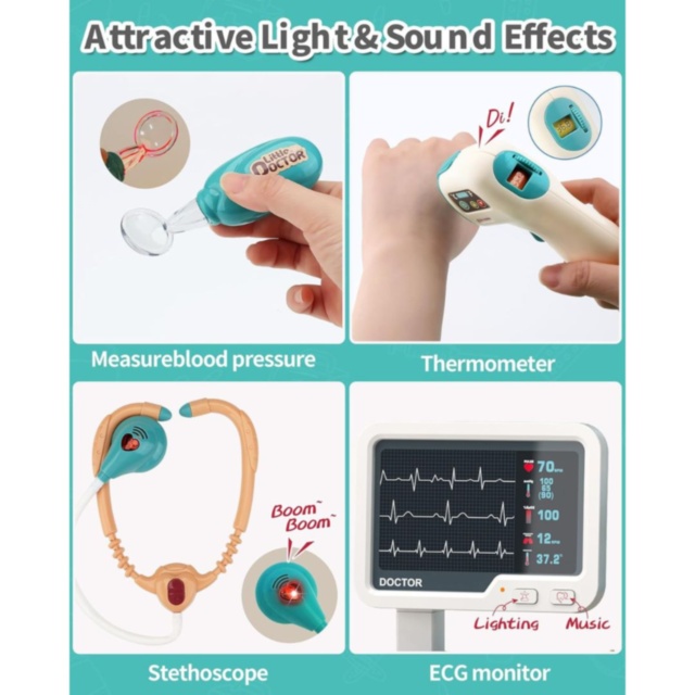 Cărucior Medical cu Accesorii Doctor și Monitor