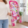 Cărucior pliabil pentru păpuși, cu copertină și buline colorate
