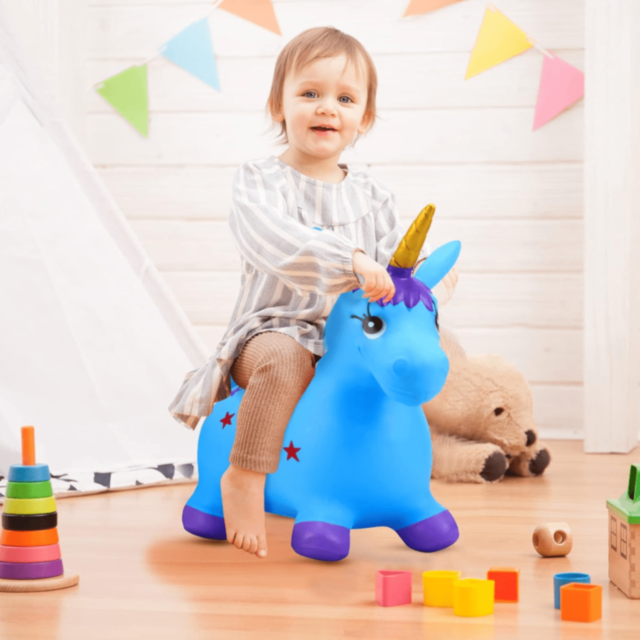 Unicorn Gonflabil cu Lumină și Sunet pentru Copii (culoare aleatorie) 