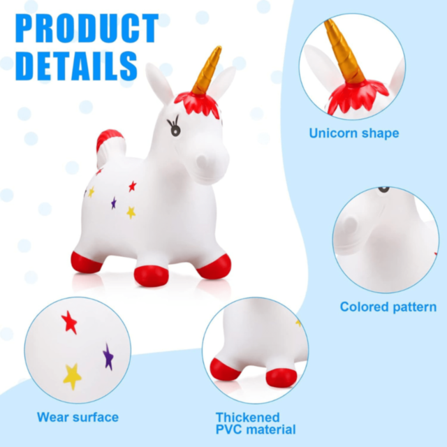 Unicorn Gonflabil cu Lumină și Sunet pentru Copii (culoare aleatorie) 