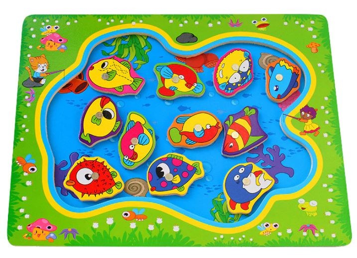 Joc de Pescuit Magnetic, de Lemn