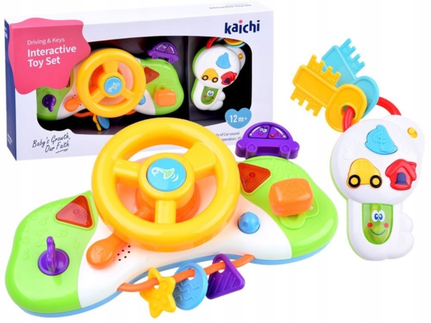 Simulator Auto Interactiv cu Volan și Chei, Efecte de Sunet și Lumini Realiste