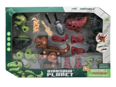 Set 3 Dinozauri cu Unelte de Asamblat | image