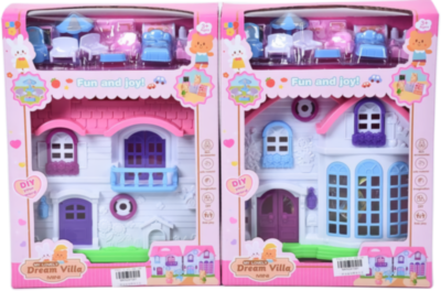 Căsuță de Păpuși cu Figurine și Mobilă | image