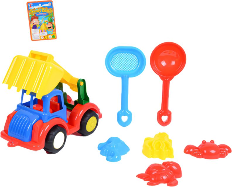 Camion cu 6 Accesorii de Nisip, 27cm 