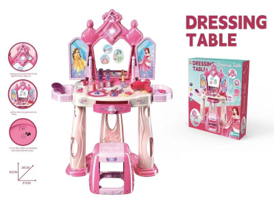 Măsuță de Machiaj cu Scăunel, Oglindă, Sunete și Luminițe, 32 Piese | image
