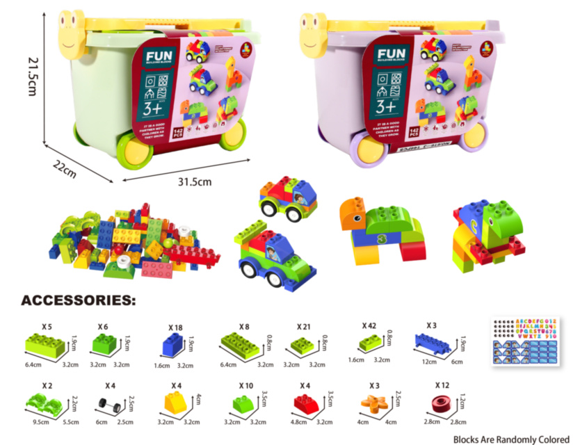 Constructor în Cutie Depozitare, 142 piese