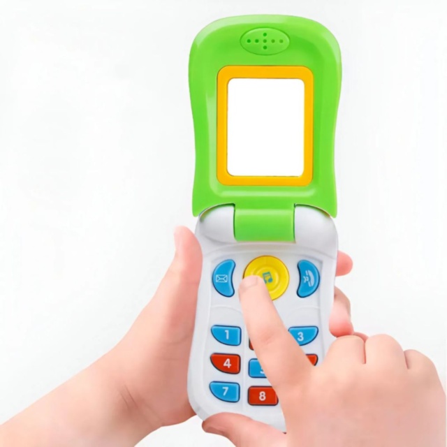 Telefon jucărie cu clapetă și sunete pentru bebeluși (culoare aleatorie)