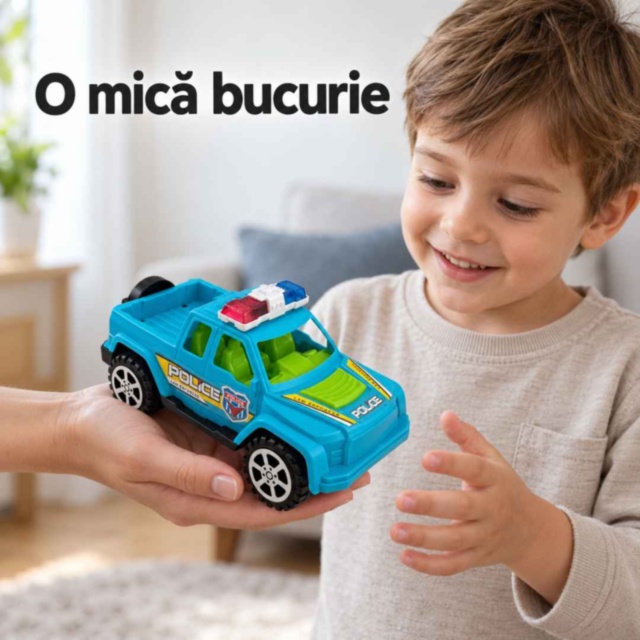 Mașină de poliție cu inerție, tip pickup, 17 cm