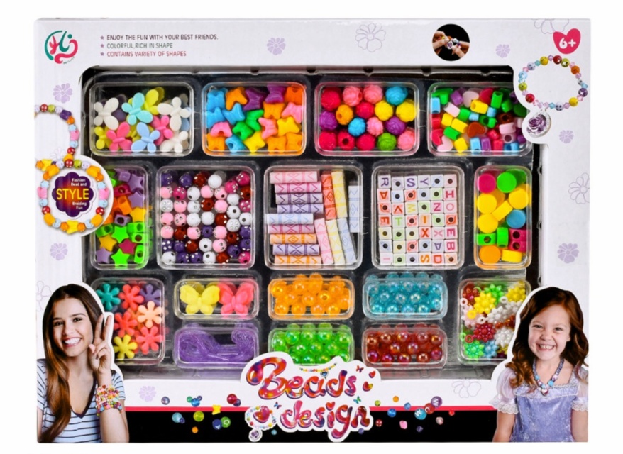 Set de Confecționat Brățări cu Mărgele Multicolore și Pandative in Formă de Litere