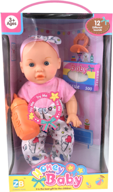 Bebeluș Interactiv cu Sunete Realiste, Suzetă și Sticluță