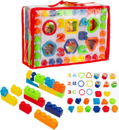 Cutia Multifuncțională, Educativă cu Blocuri, Litere/Cifre și Figuri Geometrice | image