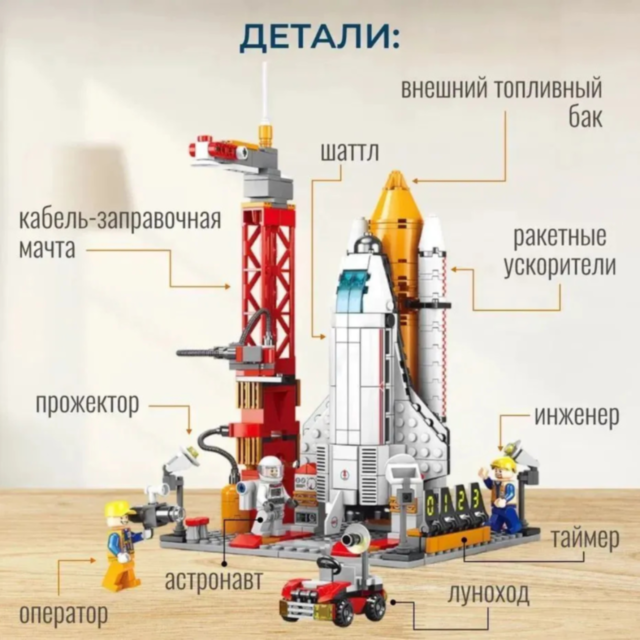 Set de Construcție Navetă Spațială cu Rachetă și Astronauți – 494 Piese