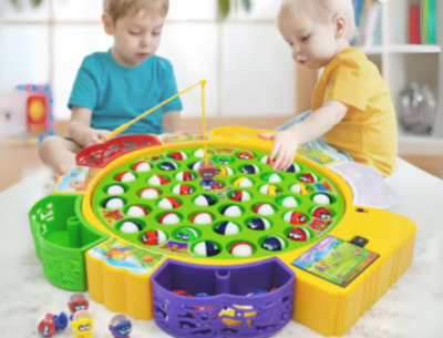 Joc de Pescuit Rotativ cu Muzică și 5 Undițe | image