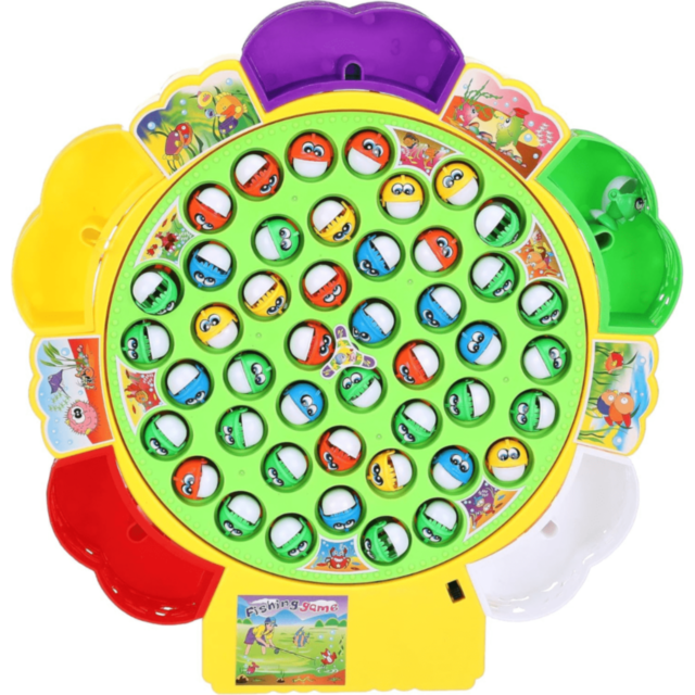 Joc de Pescuit Rotativ cu Muzică și 5 Undițe