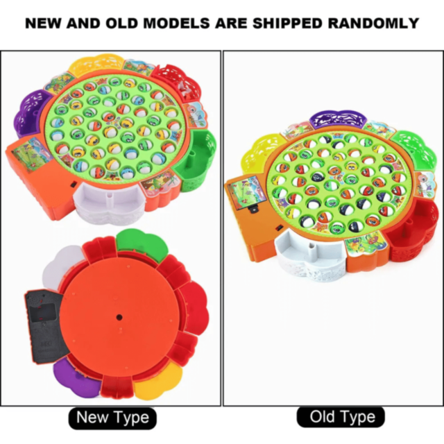 Joc de Pescuit Rotativ cu Muzică și 5 Undițe