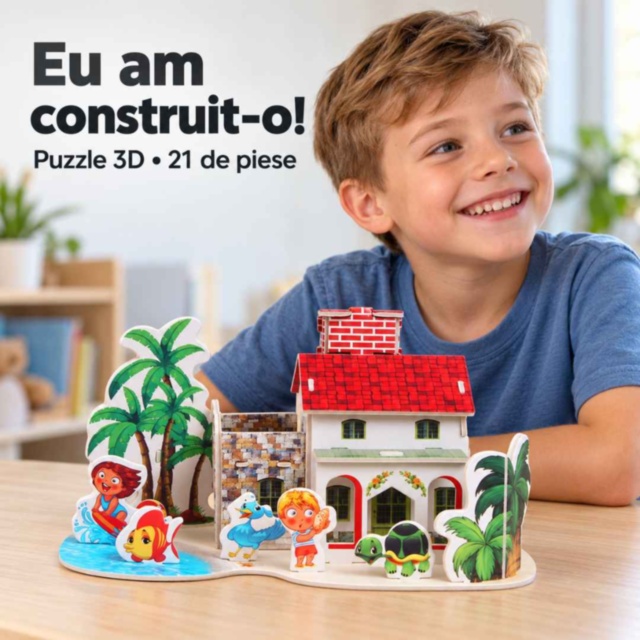 Puzzle 3D vilă de coastă, 21 de piese