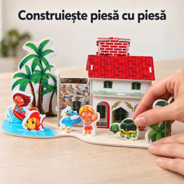 Puzzle 3D vilă de coastă, 21 de piese