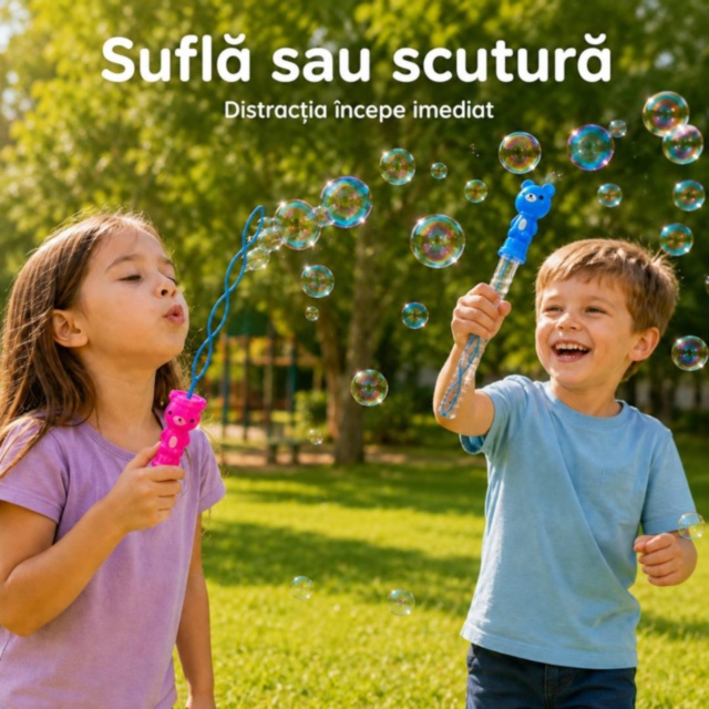 Baghetă pentru baloane de săpun cu ursuleț colorat, set 24 buc., pret 1 buc.