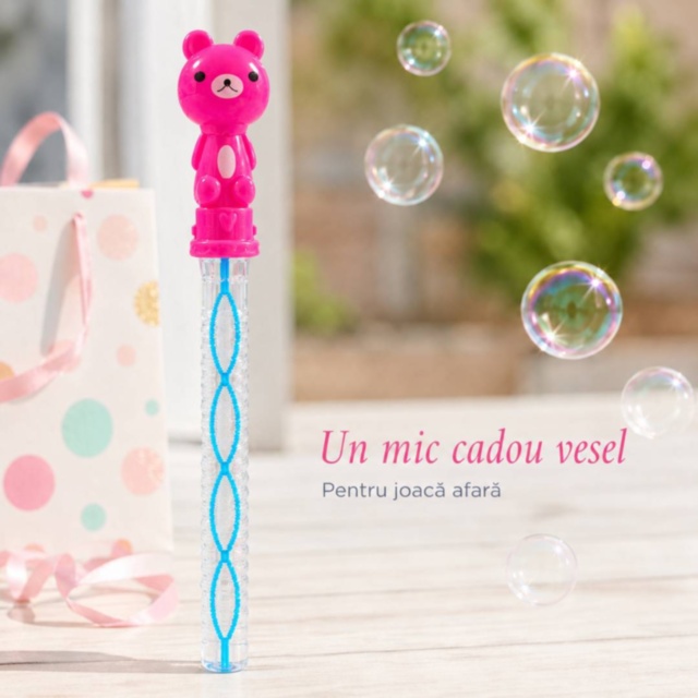 Baghetă pentru baloane de săpun cu ursuleț colorat, set 24 buc., pret 1 buc.
