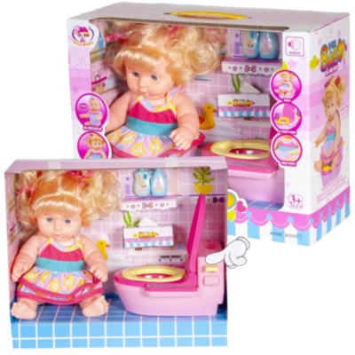 Păpușă cu 10 Sunete Realiste și WC-ul Interactiv cu Efecte Sonore | image