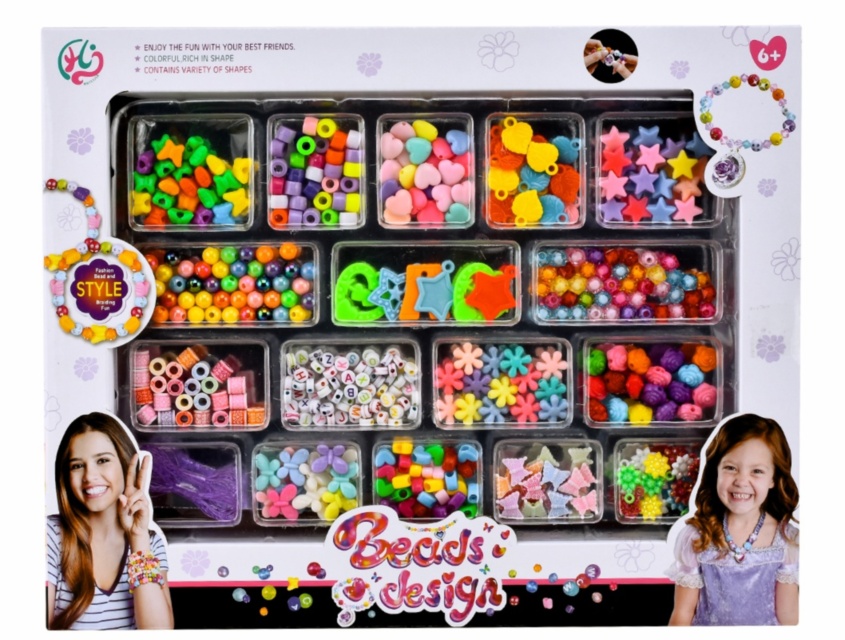 Set de Confecționat Brățări cu Mărgele Multicolore și Pandative in Formă de Litere
