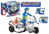 Motocicleta cu Ataș, Polițist și Câine, ocolește obstacole, emite lumini și sunete