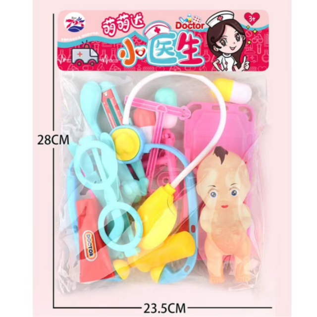 Set Doctor pentru Copii cu Păpușă și Targă (culoare aleatorie)
