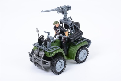 Mașina ATV Militară cu Pușcă și Soldat | image