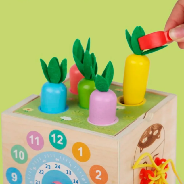 Set Montessori de Activități Educative 8 în 1 cu Elemente din Lemn