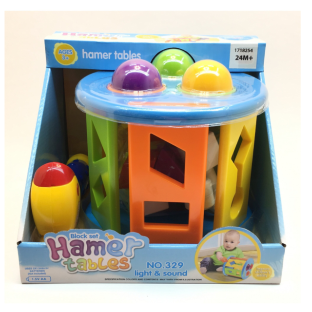 Masă interactivă cu ciocan muzical și forme educative pentru copii