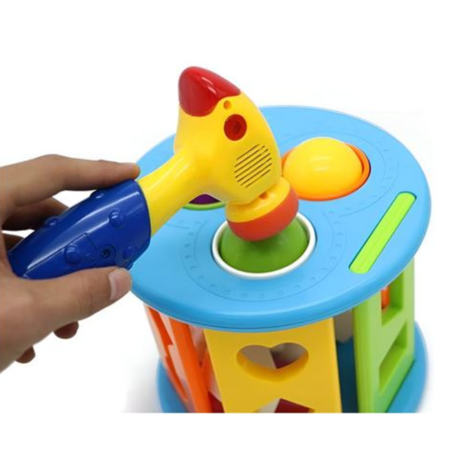 Masă interactivă cu ciocan muzical și forme educative pentru copii