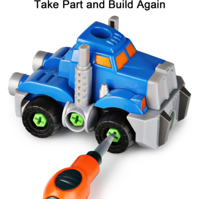 Robot Transformabil 2 în 1, Cu Șurubelniță Electrică, Joc de Construcție pentru Copii 