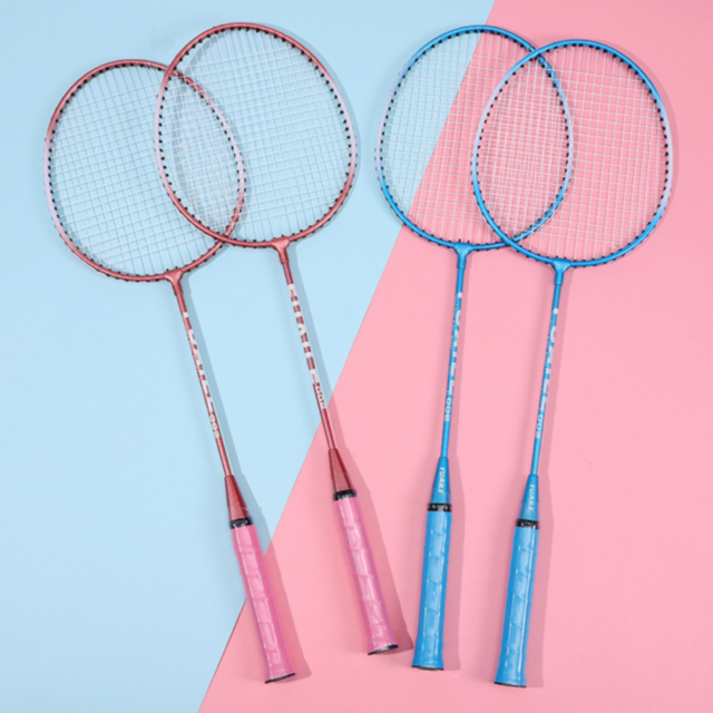 Set 2 Rachete de Badminton pentru Copii cu Husă Colorată – Roz sau Albastru