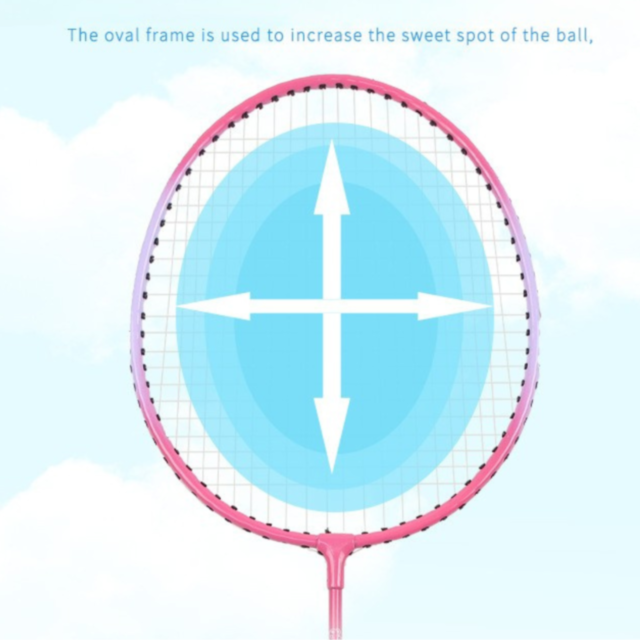 Set 2 Rachete de Badminton pentru Copii cu Husă Colorată – Roz sau Albastru