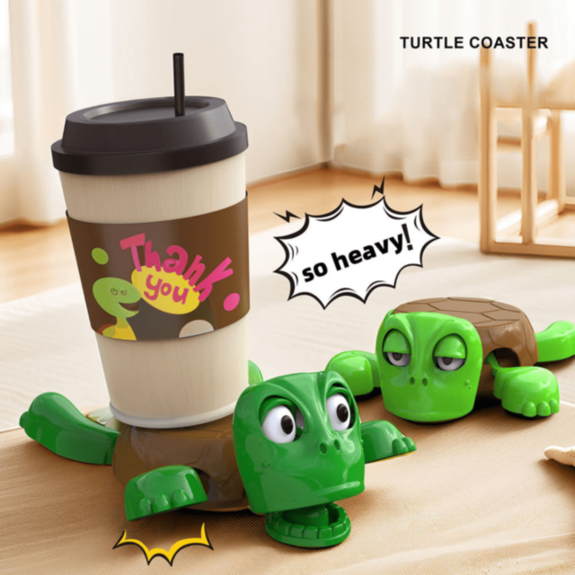 Țestoasa Amuzantă Suport Pahare cu Expresii Schimbătoare